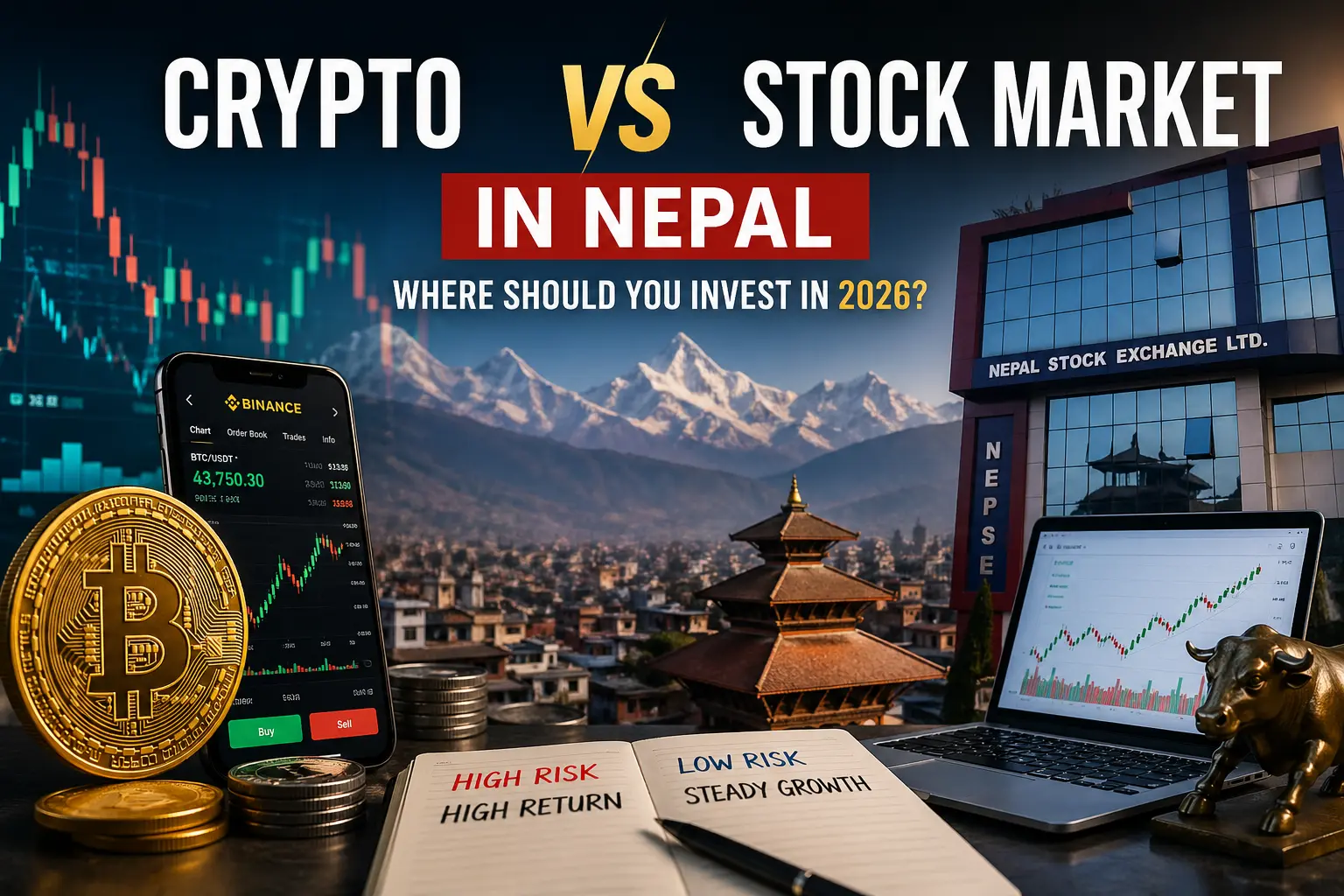 Crypto vs stock market in Nepal 2026 comparison NEPSE vs crypto investment