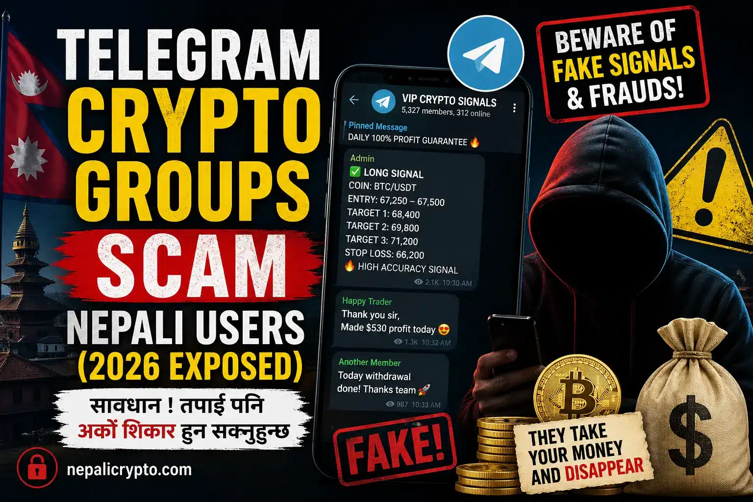 Telegram crypto groups scam Nepal 2026 fake signals and fraud warning