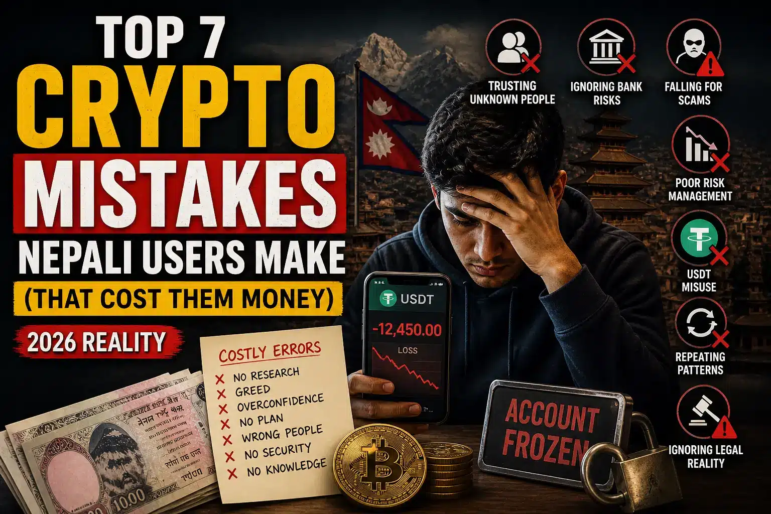 top crypto mistakes Nepali users make in 2026 causing money loss and account freeze